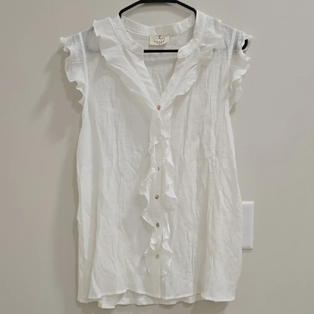 Ember Ruffle Button-Down Blouse - Picture 3 of 12